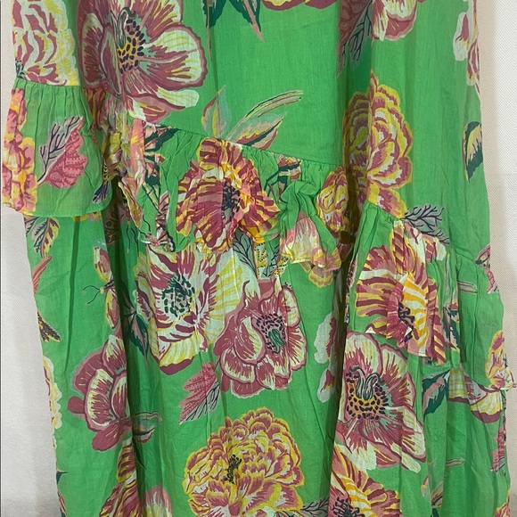 BANKANAN . NY . JAIPUR , Size LARGE , Green Floral Island Maxi Dress - Picture 9 of 17